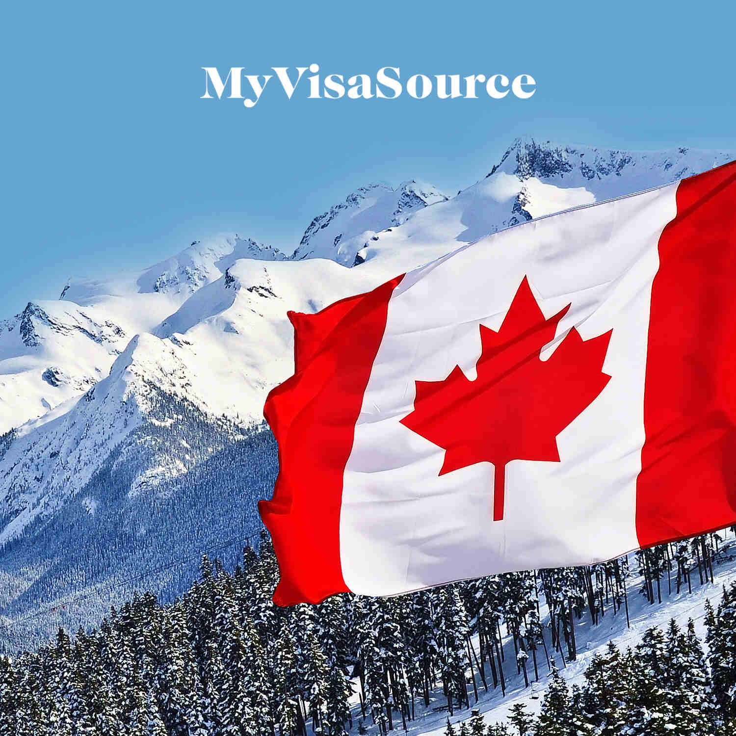 canadian flag with snowy mountain backdrop my visa source