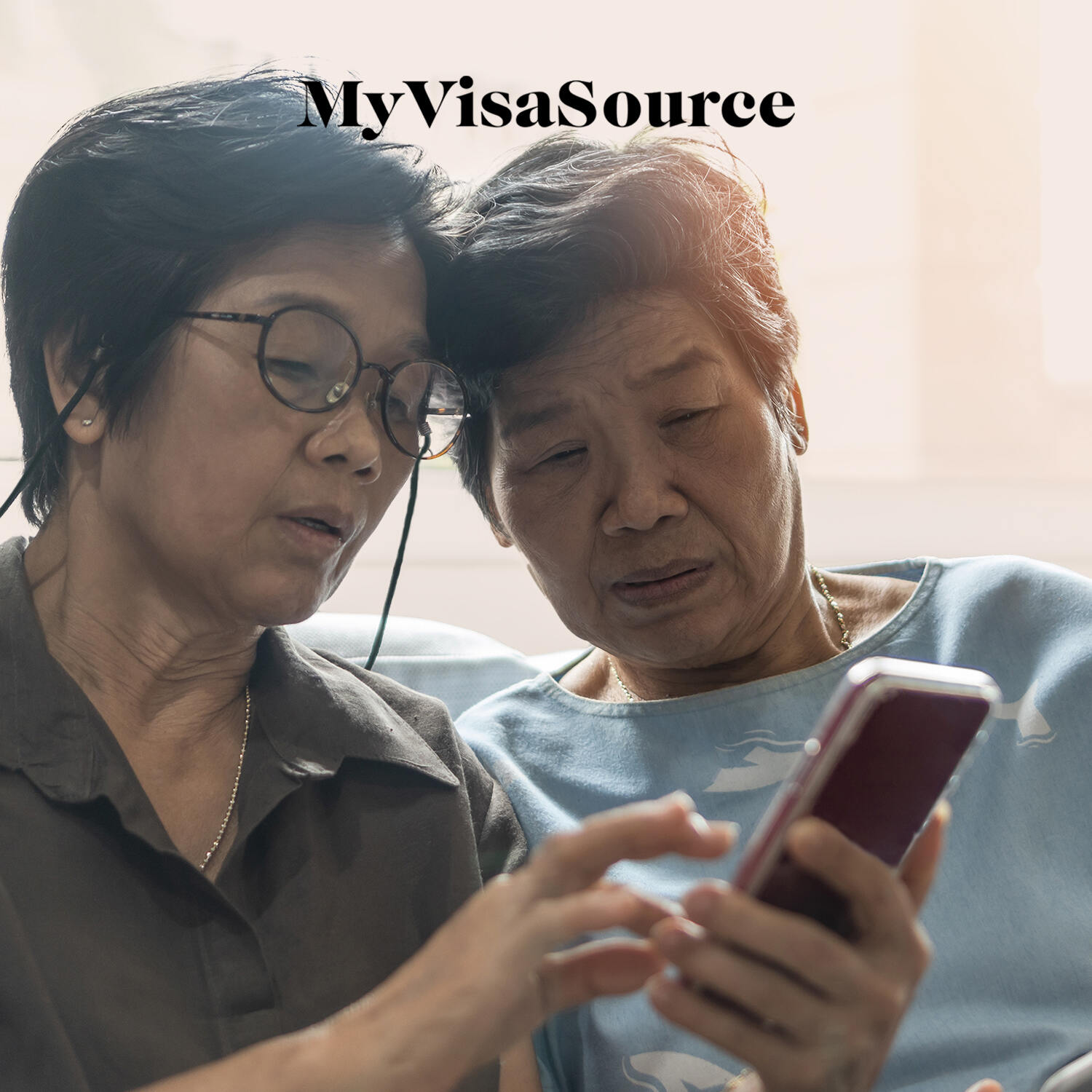 elderly asian women conversing my visa source