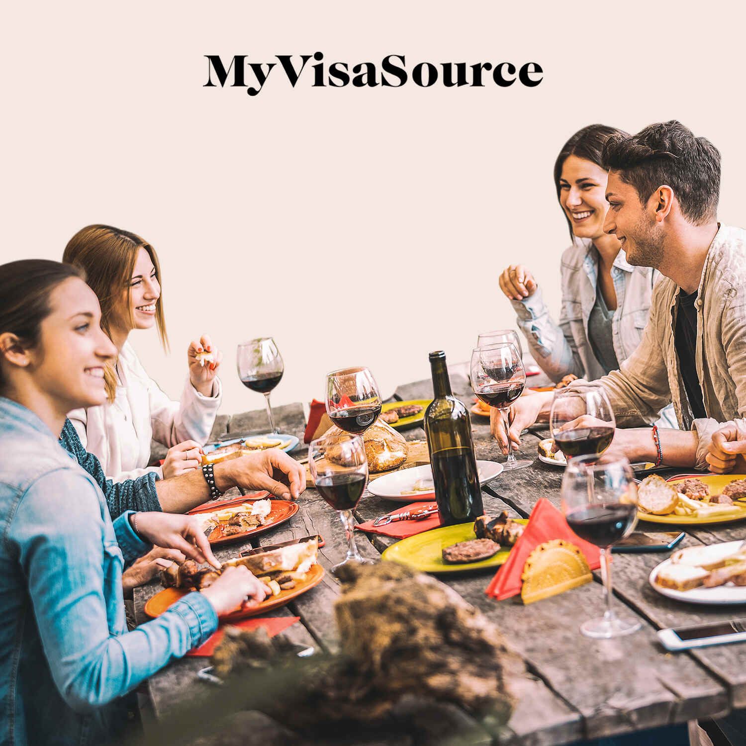family of four enjoying a joyful dinner my visa source