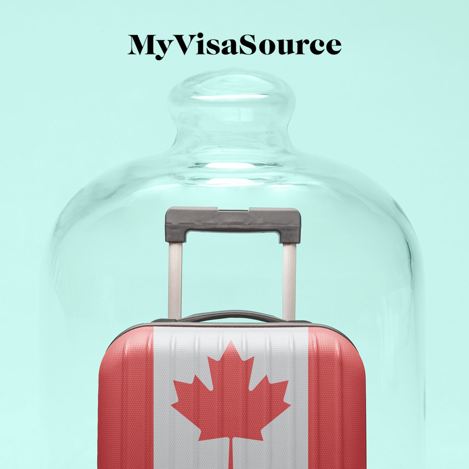 travel luggage with canadian flag in a glass bottle my visa source